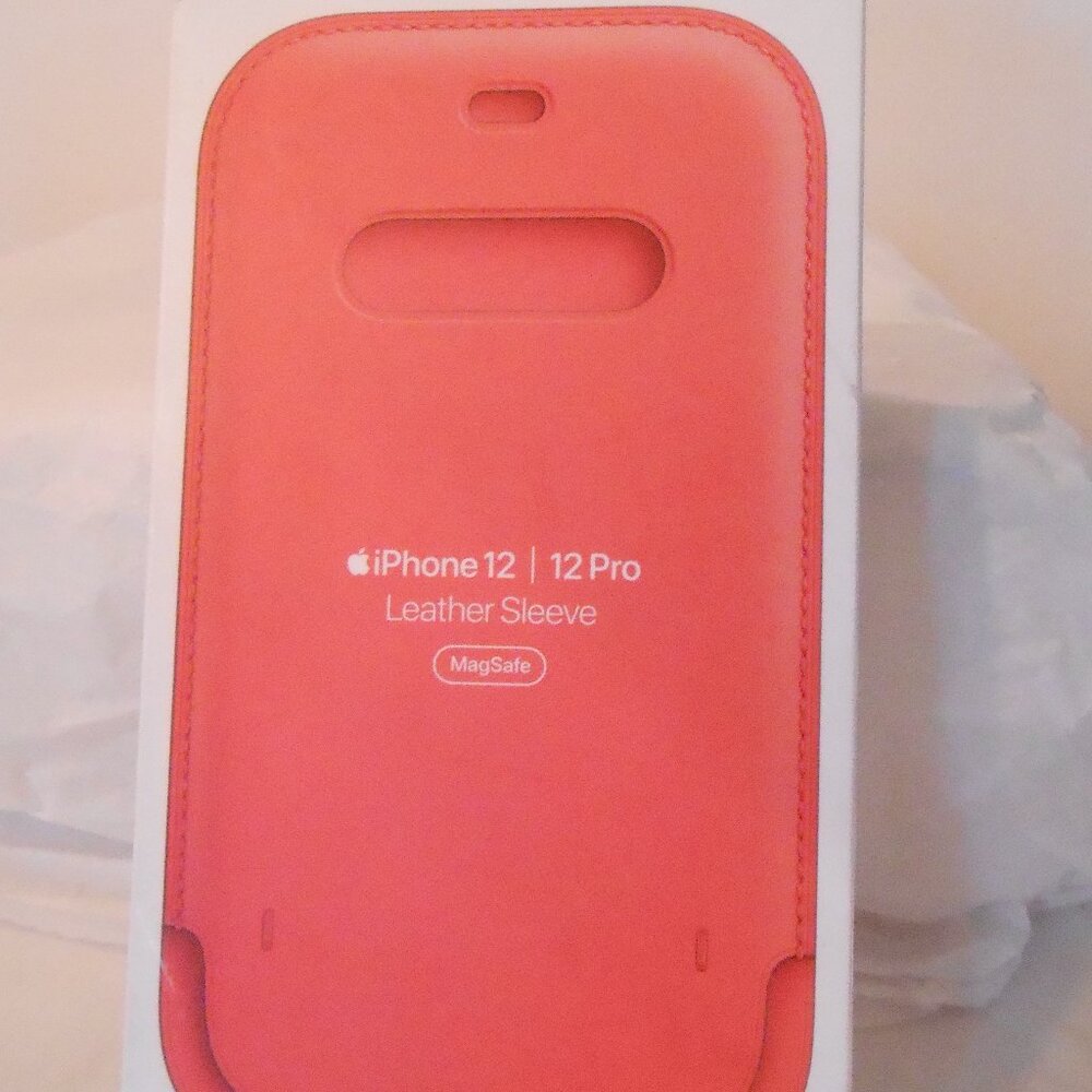 Apple IPhone 12/12 Pro Leather Phone Sleeve Mag Safe Pink Citrus NIB Unopened